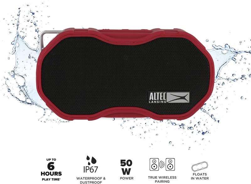 Altec Lansing Baby Boom XL - Waterproof Bluetooth Speaker, Wireless & Portable Speaker for Travel & Outdoor Use, Deep Bass & Loud Sound, 1 Pack, Red - Image 5