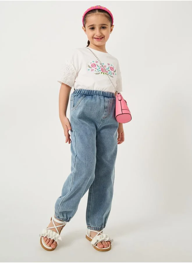 Styli Styli Plain Elasticated Waistband Jogger Jeans