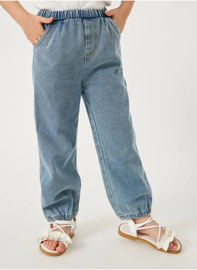Styli Styli Plain Elasticated Waistband Jogger Jeans