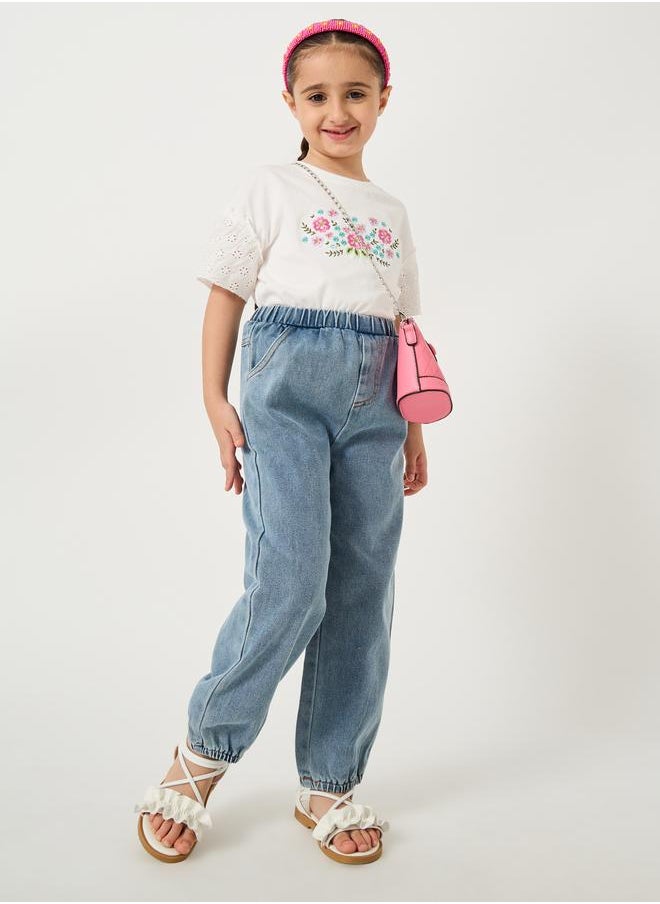 Styli Styli Plain Elasticated Waistband Jogger Jeans  - Image 1