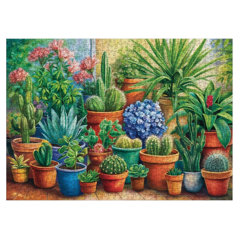 Larkipuzz Beautiful Cactus Plant Puzzles for Adults 1000 Pieces Aesthetic Succulent Flower Jigsaw Puzzle Difficult Nature Art Puzzles - Image 3