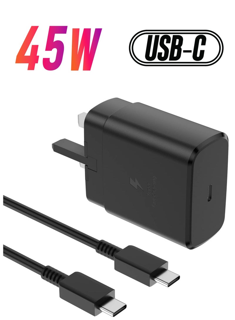 ELTRAZONE For Samsung Charger, 45W USB C Super Fast Charging with 1.5m Cable Compatible with Samsung Galaxy S24 S23 S22 S21 S20 Ultra, S24+ S23+ S22+ S21+, A53, A15, A55, A54, Type C Power Adapter  - Image 1