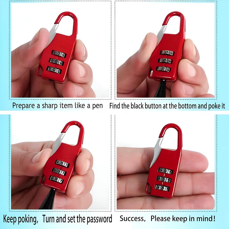 3-digit combination locks with heavy-duty codes for home, school, gym and public bathroom-secure your luggage, laptop and lockers with a 3-digit code (7pieces in the color shown) - Image 5