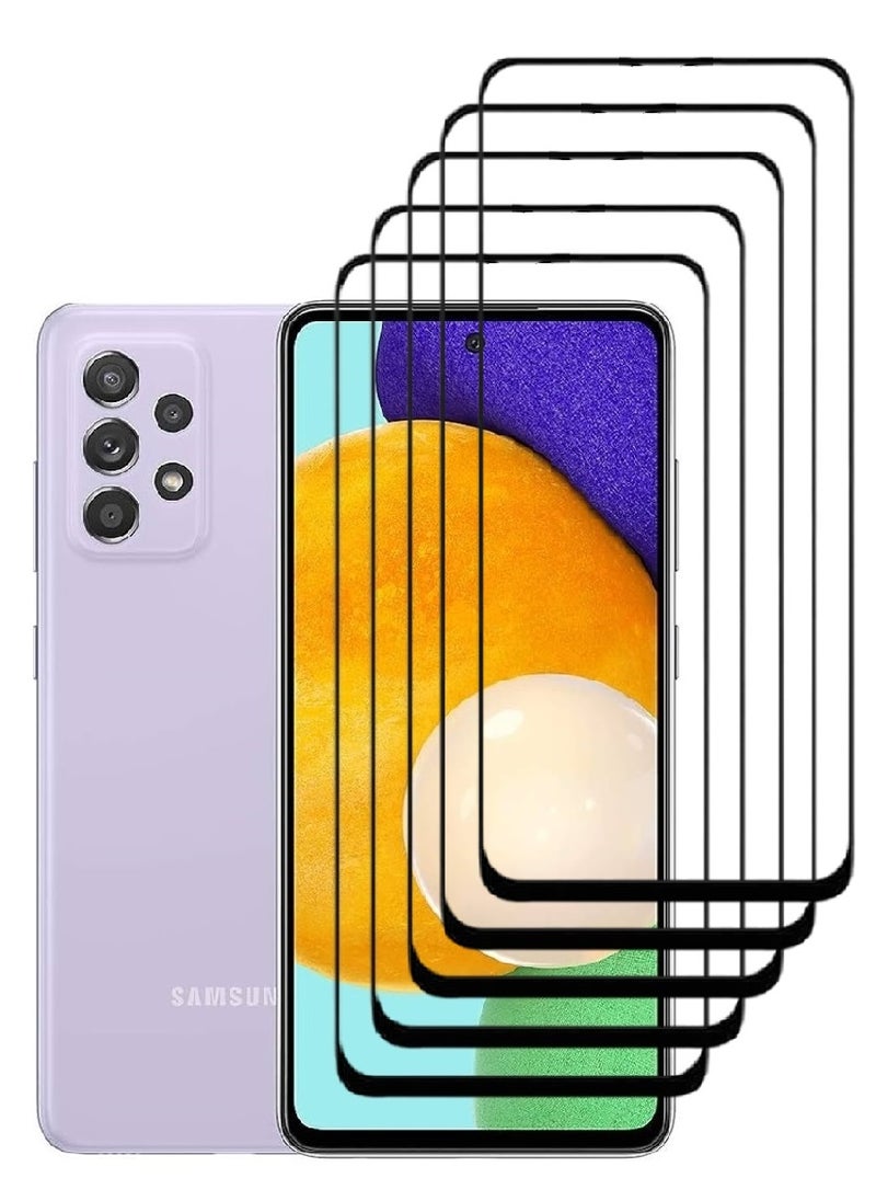 AINA 5 Pieces Tempered Glass Screen Protector 5D Designed For Samsung Galaxy A52 5G Full Glue Edge to Edge Full Screen Coverage And Bubble Free - Image 1
