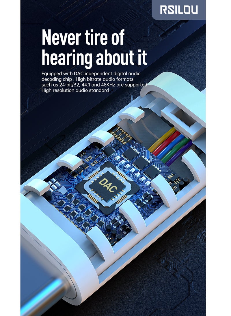 ارسيلو سماعة أذن ستيريو رقمية سلكية R3501-001 من النوع C، نقل صوت بدون فقدان، جودة صوت مكبر صوت محسّنة، جودة مكالمات عالية الدقة، إجابة بلمسة واحدة - Image 5