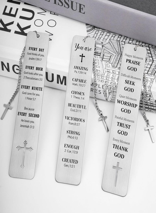COCHIE 3PCS Metal Bookmark Bulk Christian Gifts, First Communion Gifts for Women Men Girls Boys, Bible Bookmarks with Cross Tassel, Religious Bookmark Faith Gifts Easter Basket Fillers (Cross) - Image 4