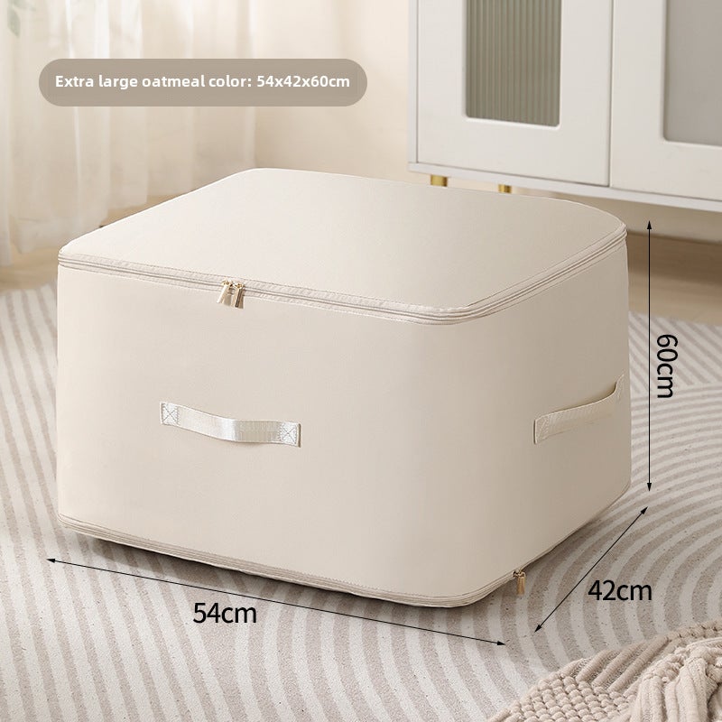 New Cotton Quilt Storage Bag Large Capacity Dustproof Moisture-Proof Beige extra large (54*42*60)