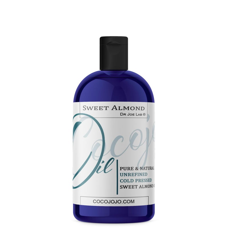 Dr Joe Lab Almond Oil 16 oz Pure Natural Sweet Almond Oil Cold Pressed Unrefined Extra Virgin - for Hair Skin Body Nail and Beard Carrier Oil for Essential Oils - Moisturizing & Nourishing - Image 1