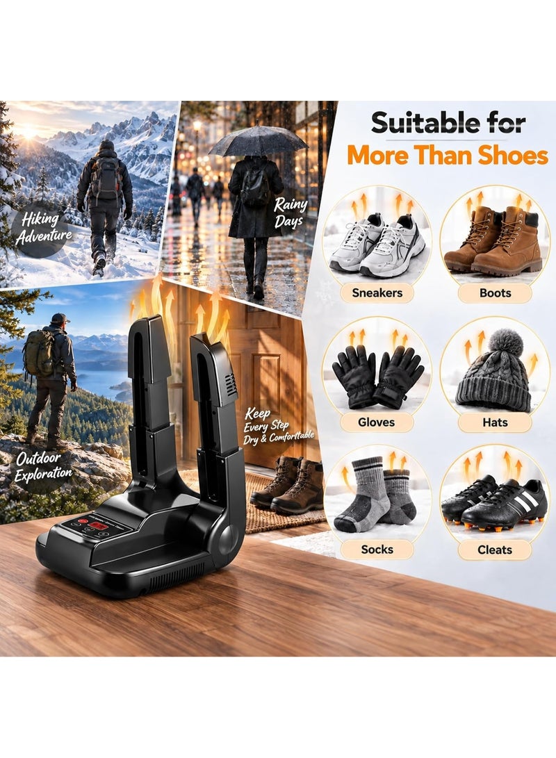UBEdge Electric Shoe Dryer with Timer, Foldable Boot Warmer with Heat Blower, Portable Dryer for Boots, Sneakers, Gloves, Socks, Hats, Helmets & Ski Shoes - Image 5