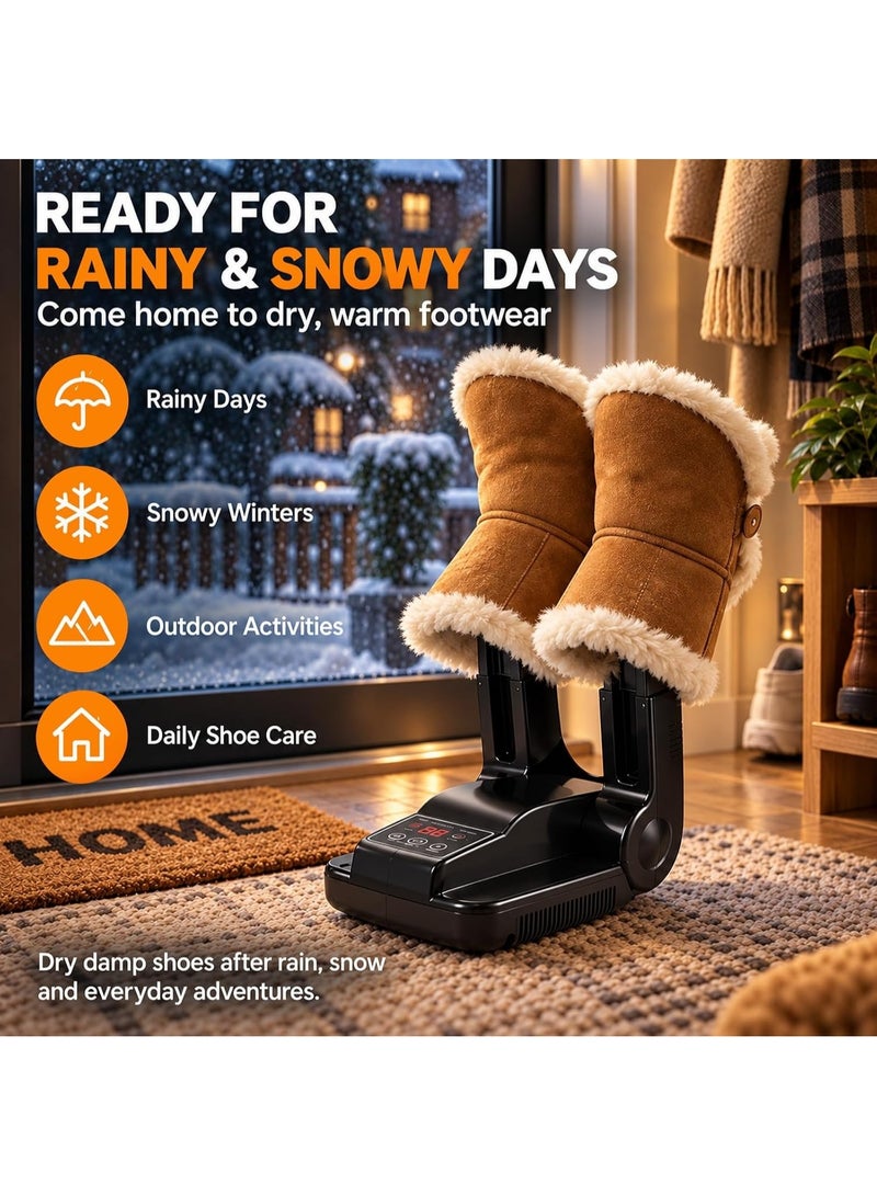 UBEdge Electric Shoe Dryer with Timer, Foldable Boot Warmer with Heat Blower, Portable Dryer for Boots, Sneakers, Gloves, Socks, Hats, Helmets & Ski Shoes - Image 3