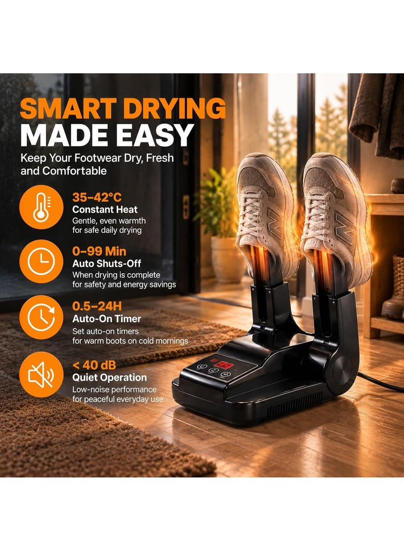 UBEdge Electric Shoe Dryer with Timer, Foldable Boot Warmer with Heat Blower, Portable Dryer for Boots, Sneakers, Gloves, Socks, Hats, Helmets & Ski Shoes - Image 2