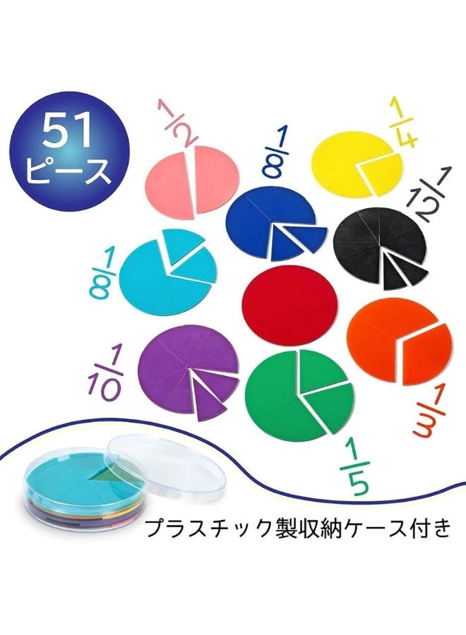 Learning Resources Learning Resources Rainbow Fractions Deluxe Circles with Storage, 9 Circles, Ages 6+, Multicolor (LER0617) - Image 2