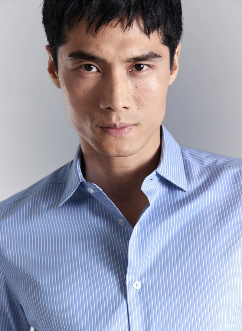 Mango Man  Slim fit non-iron striped shirt for Men | Best Price UAE