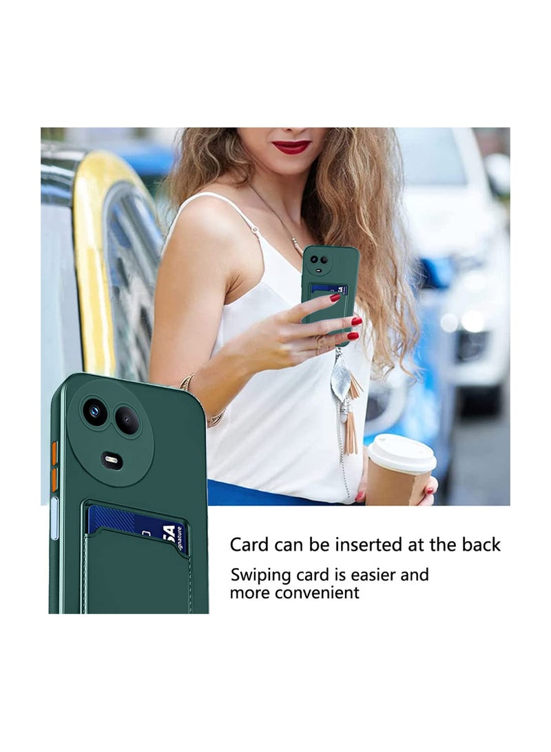 Wtech Silicone TPU With Card Holder Case Cover For Realme 11 5G 2023 Dark Green  - Image 2