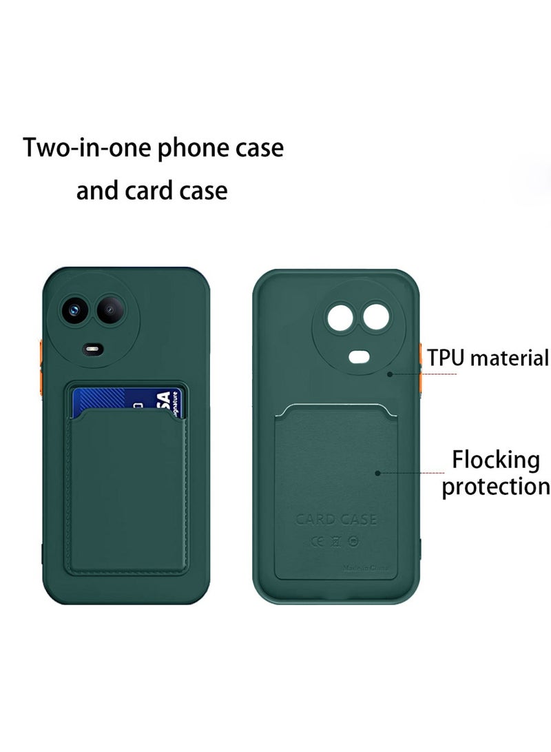 Wtech Silicone TPU With Card Holder Case Cover For Realme 11 5G 2023 Dark Green  - Image 3