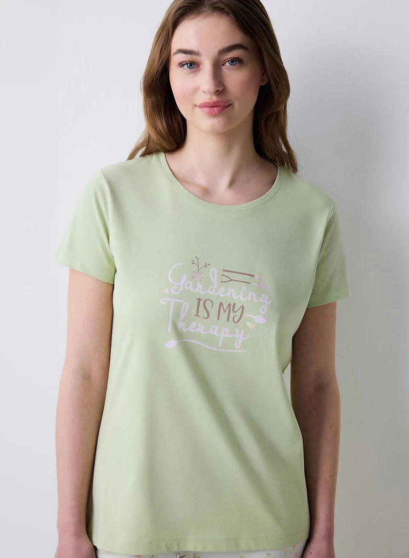 Penti Gardening Capri Light Green Pyjama Set