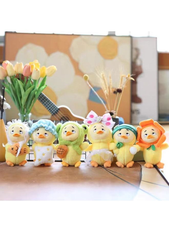null - Internet Popular Cute Cute Annoying Duck Work Annoying Duck Pendant Plush Toy Doll Yellow Duck Bag Hanging Doll-Specifications:Green Turban Duck-Color:Keychain - Image 1