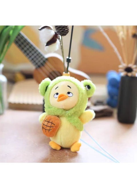 Internet Popular Cute Cute Annoying Duck Work Annoying Duck Pendant Plush Toy Doll Yellow Duck Bag Hanging Doll-Specifications:Green Turban Duck-Color:Keychain