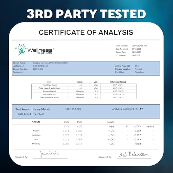 WELLNESS LABSRX Creatine Gummies 5000mg, 30 Servings Creatine Monohydrate Gummies - Third-Party Tested Creatine for Women, Strawberry Flavor Creatine for Men, Muscle Growth, Strength, and Recovery - Pack of 1 - Image 4