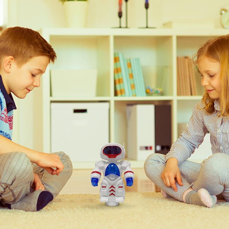 klarako Dance Robot Toy, Electric Universal Singing Dancing LED Light Robot, Music Interactive Robot Toy with Music and Colorful Lights, Best Birthday/Christmas Gifts for Kids 3+ Years Old (White) - Image 2