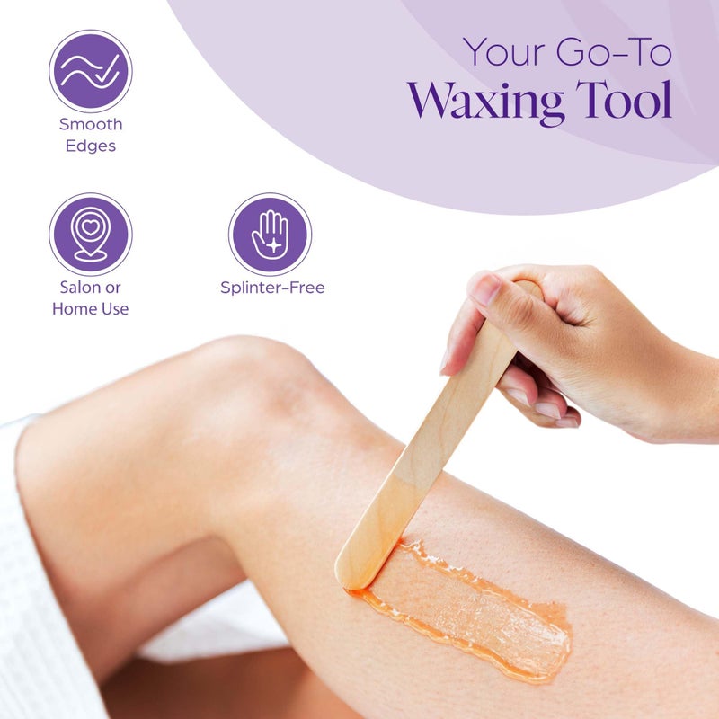 PURE AWARENESS 150 Wooden Wax Stick â€“ Applicator Sticks for Hair Removal â€“ Disposable Popsicle & Craft Sticks â€“ Professional Salon & Home Supplies â€“ For Hot Wax, Hard Wax, Stripless & Brazilian Treatments - Image 3