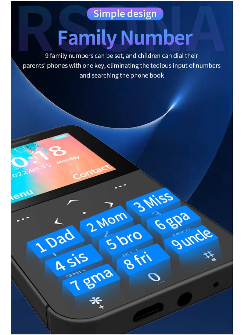 OPO Mini Children's Card Pocket Phone Student Keypad Phone with Location Tracking and Internet Game Restriction