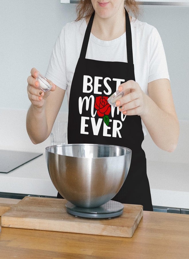Jpayxese Cooking Aprons for Women with Pockets, Best Mom Ever Apron for Baking Kitchen Chef, Gifts for Mom from Daughter Son, Mom Gifts for Birthday Mother’s Day Christmas - Image 4