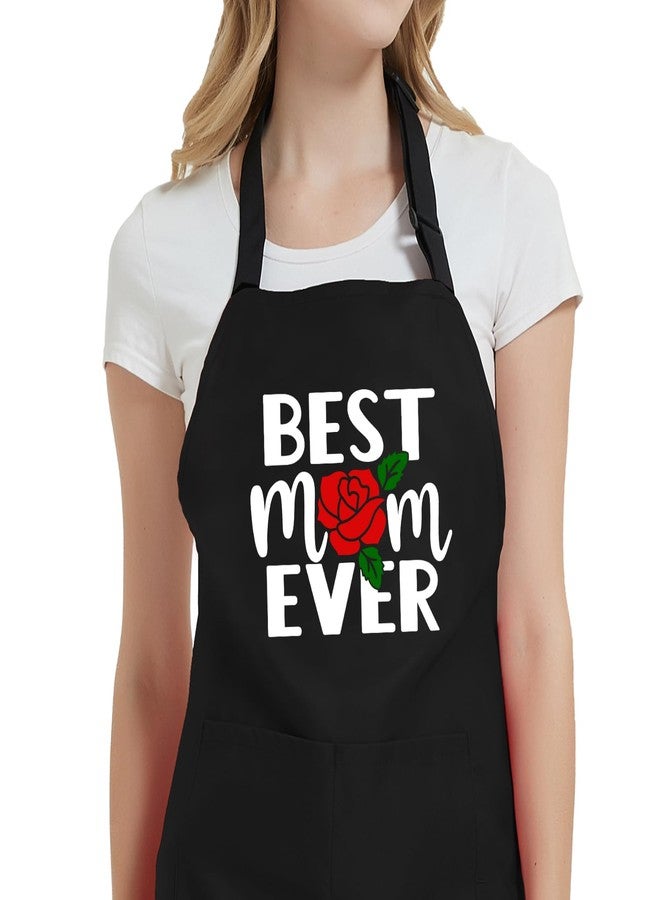 Jpayxese Cooking Aprons for Women with Pockets, Best Mom Ever Apron for Baking Kitchen Chef, Gifts for Mom from Daughter Son, Mom Gifts for Birthday Mother’s Day Christmas - Image 1