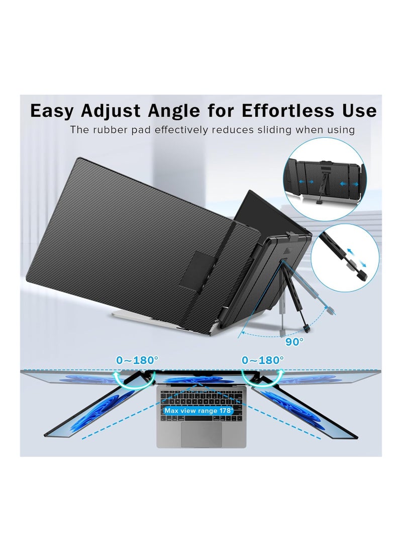 V2COM - Laptop Screen Extender Monitor Triple Portable Monitor for Laptop 14 Inch 1080p Fhd IPS Laptop Monitor Extender Plug and Play Type-C/Hdmi for Windows, Mac 13-17.3 Inch Laptop - Image 1