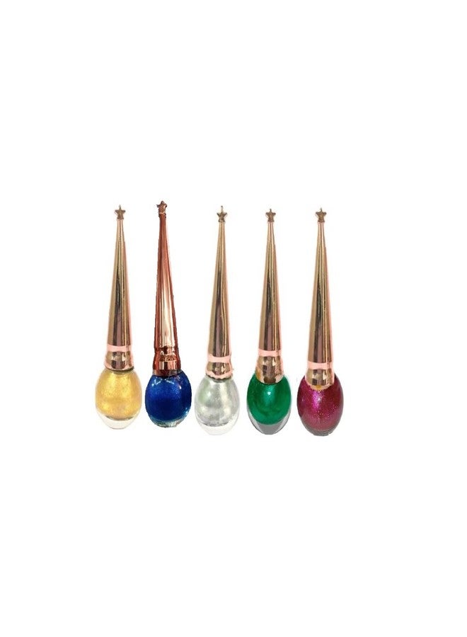 Bigwig Glitter Eyeliner pack of 5 (multicolor) Golden,Shimmery blue,Silver,Green,Pink - Image 1