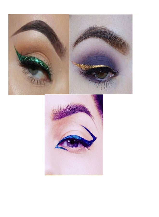 Bigwig Glitter Eyeliner pack of 5 (multicolor) Golden,Shimmery blue,Silver,Green,Pink - Image 3
