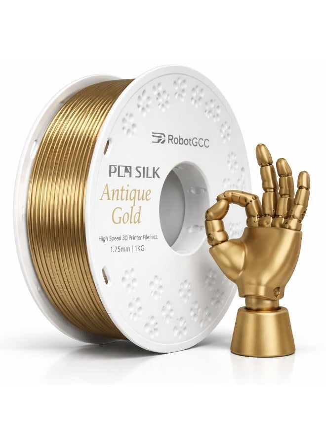 Silk Pla Filament Gold 1 75Mm 1Kg 3D Printer Filament Metallic Matte Gold Pla Material High Speed Fdm Printing Filament Smooth Extrusion Low Warping Stable Diameter 0 05Mm Easy Print Pla For Creality Ender Bambu Lab Anycubic Elegoo Prusa