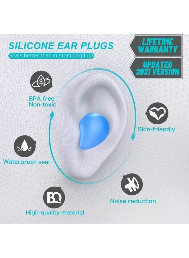 T NEWFUN Ear Plugs For Sleeping Swimming, 8 Pair Reusable Silicone Moldable Noise Cancelling Earplugs - Image 2