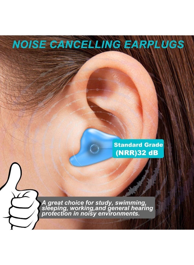 T NEWFUN Ear Plugs For Sleeping Swimming, 8 Pair Reusable Silicone Moldable Noise Cancelling Earplugs - Image 3