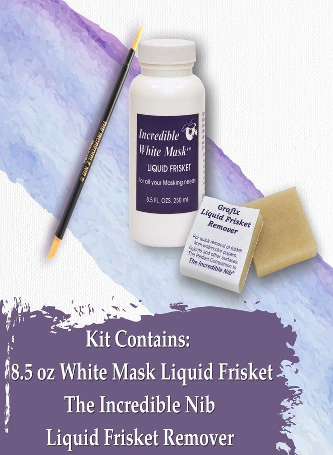 Grafix Incredible Liquid Frisket Kits - 8.5 Ounce - Kit Includes 8.5 Ounce Bottle of White Mask Liquid Frisket, The Incredible Nib, and Liquid Frisket Remover Tool. - Image 2