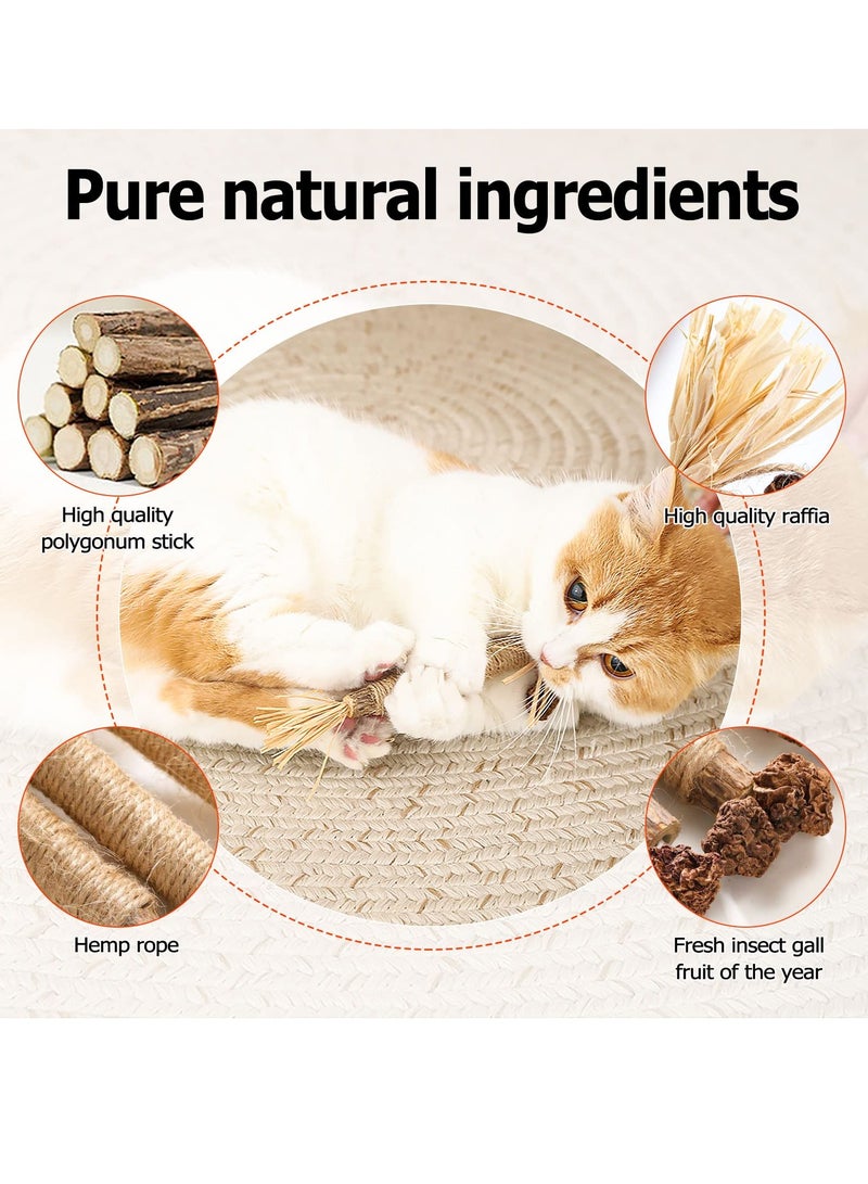 سوكاني 3 قطع من أعواد المضغ الطبيعية للقطط، ألعاب مضغ لتنظيف الأسنان بحجم كبير 23 سم للمضغ العدواني وتسنين القطط الصغيرة، أعواد مضغ النعناع البري لتخفيف التوتر والحصول على نفس منعش - Image 3