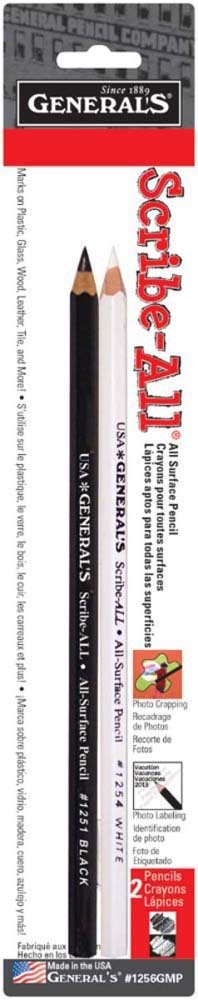 General's Scribe-All Pencils 2/Pkg, Black & White, 1 - Pack, 304497
