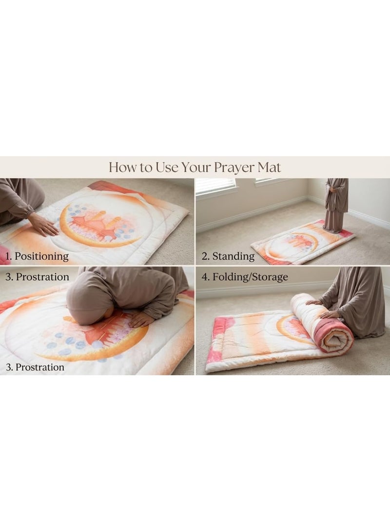 Islamic Prayer Mat - Padded, Stylish Design, Soft, Comfortable, Lightweight, Easy to Carry, High Quality Material, for Daily Use, Home, Travel, Religious Gifts - Image 5
