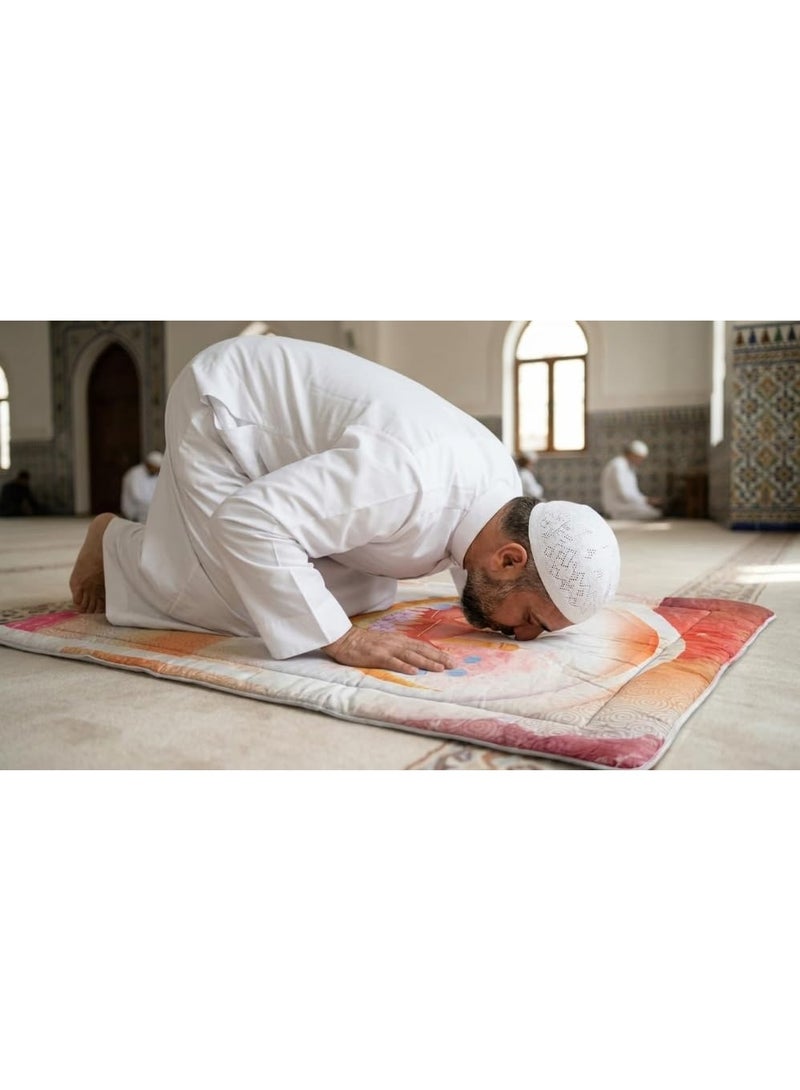 Islamic Prayer Mat - Padded, Stylish Design, Soft, Comfortable, Lightweight, Easy to Carry, High Quality Material, for Daily Use, Home, Travel, Religious Gifts - Image 3