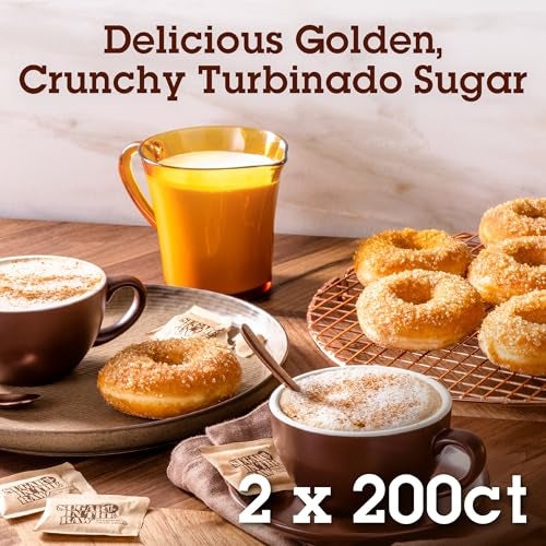 IN THE RAW Sugar In The Raw Granulated Turbinado Cane Sugar On The Go Packets, No Erythritol, Pure Natural Sweetener, Hot & Cold Drinks, Coffee, Baking, Vegan, Gluten-Free, Non-GMO, 200 Count Packets (2-Pack) - Image 2