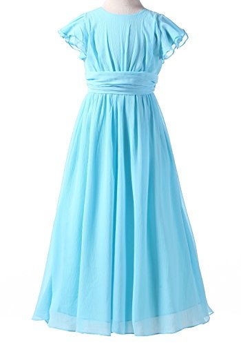 Happy Rose Junior Bridesmaid Dress Prom Party Dresses Long Flower Girl's Dress Light Blue 16 - Image 5