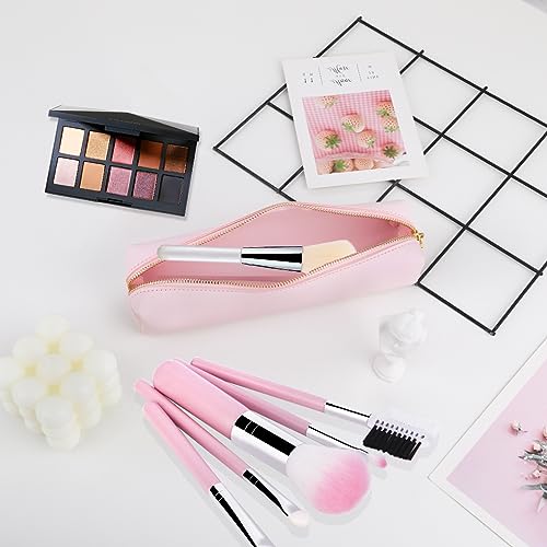 Oyachic Pink Pencil Case,Small Pencil Pouch, Long Leather Cute Aesthetic Makeup Pen Bag - Image 5