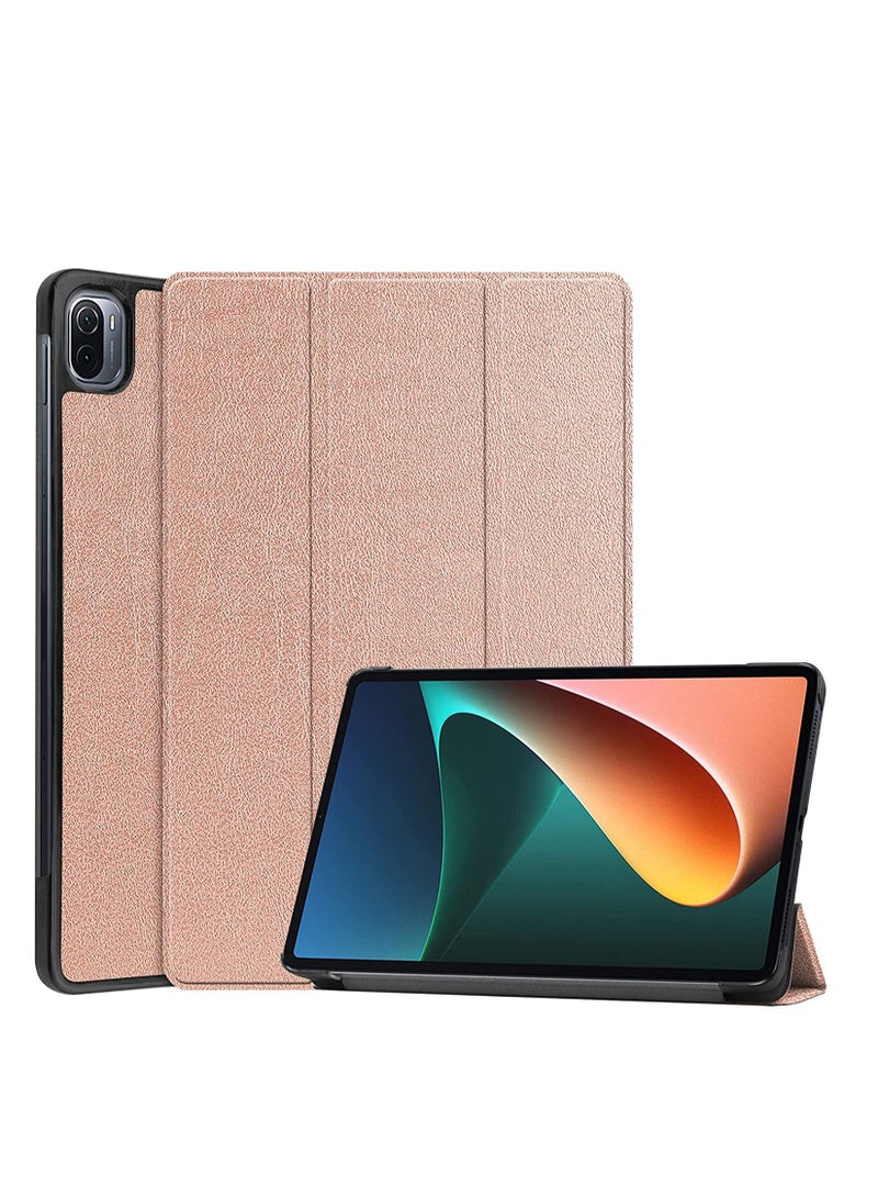 Case For Xiaomi Pad 5/5 Pro, Premium PU Leather Case, Anti-dirty and Anti-drop, Slim Flip Shell Case for Xiaomi Pad 5/5 Pro -Rose gold - Image 1