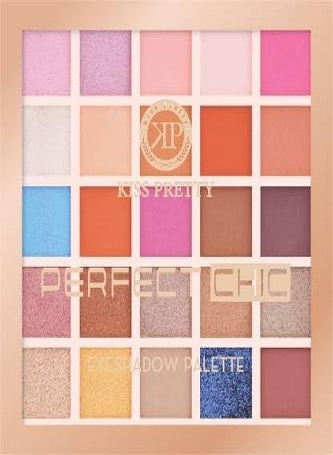 كيس بريتي لوحة ظلال العيون Kiss Pretty Perfect Chic 25 متعددة الألوان تدوم طويلاً وذات صبغة عالية 28 غرام (متعددة الألوان-أ) - Image 3
