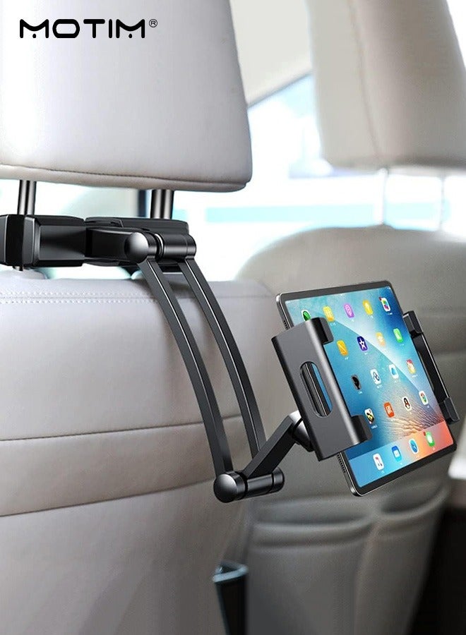 موتيم حامل جهاز لوحي للسيارة مثبت على المقعد الخلفي، حامل هاتف و iPad قابل للتدوير وتعديل المسافة، زاوية رؤية بعيدة لمستلزمات الرحلات، مستلزمات رحلات الأطفال للسيارة لأجهزة مقاس 4.7-12.3 بوصة - Image 1