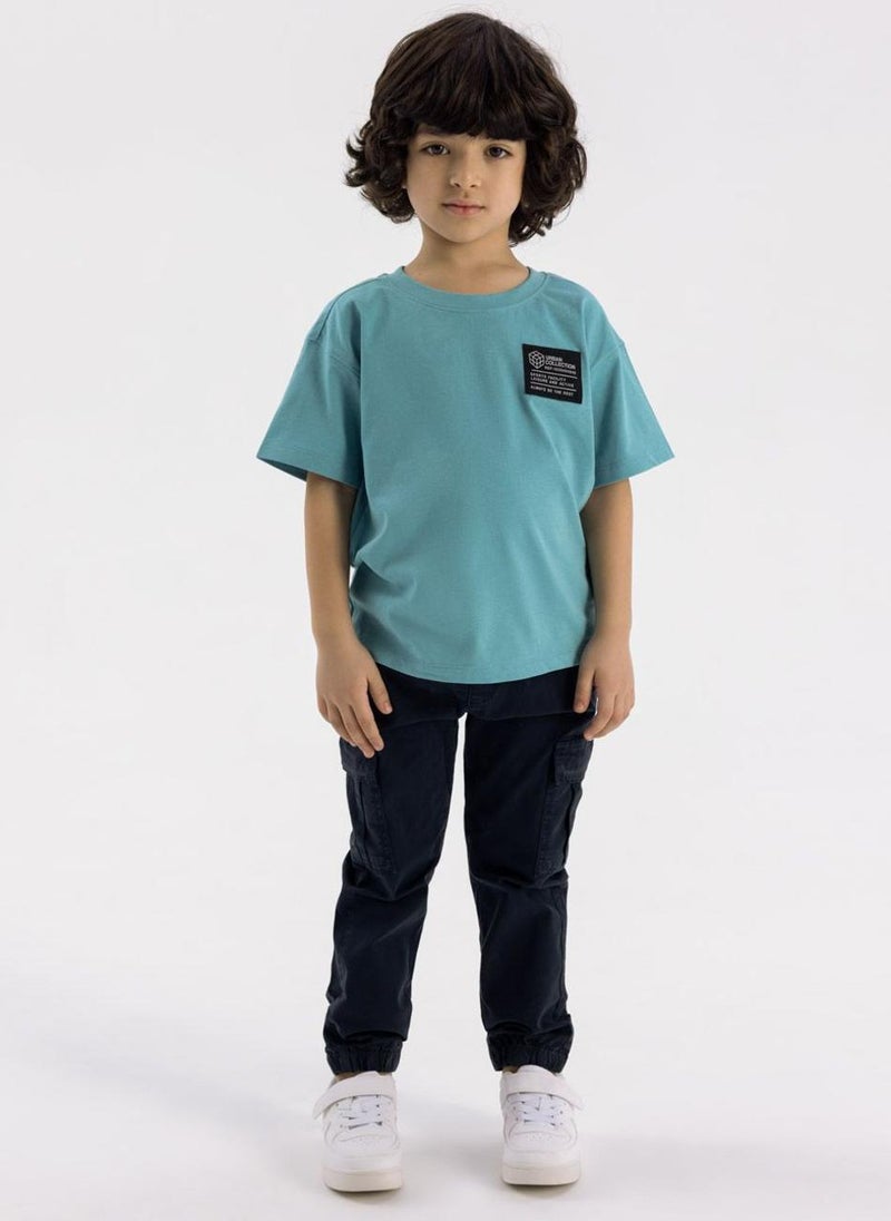 MINOTI Boys' Cargo Pants with Elastic Waist and Cuffed Ankles - Image 1