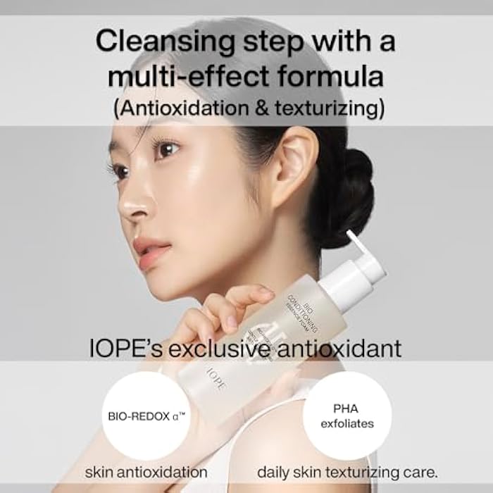 IOPE BIO Conditioning Essence Foam Facial Cleanser | Gentle Makeup Cleansing & Moisturizng for Sensitive Skin, Antioxidant, Daily exfoliation with PHA, Korean Face wash, 6.08 Fl Oz - Image 4