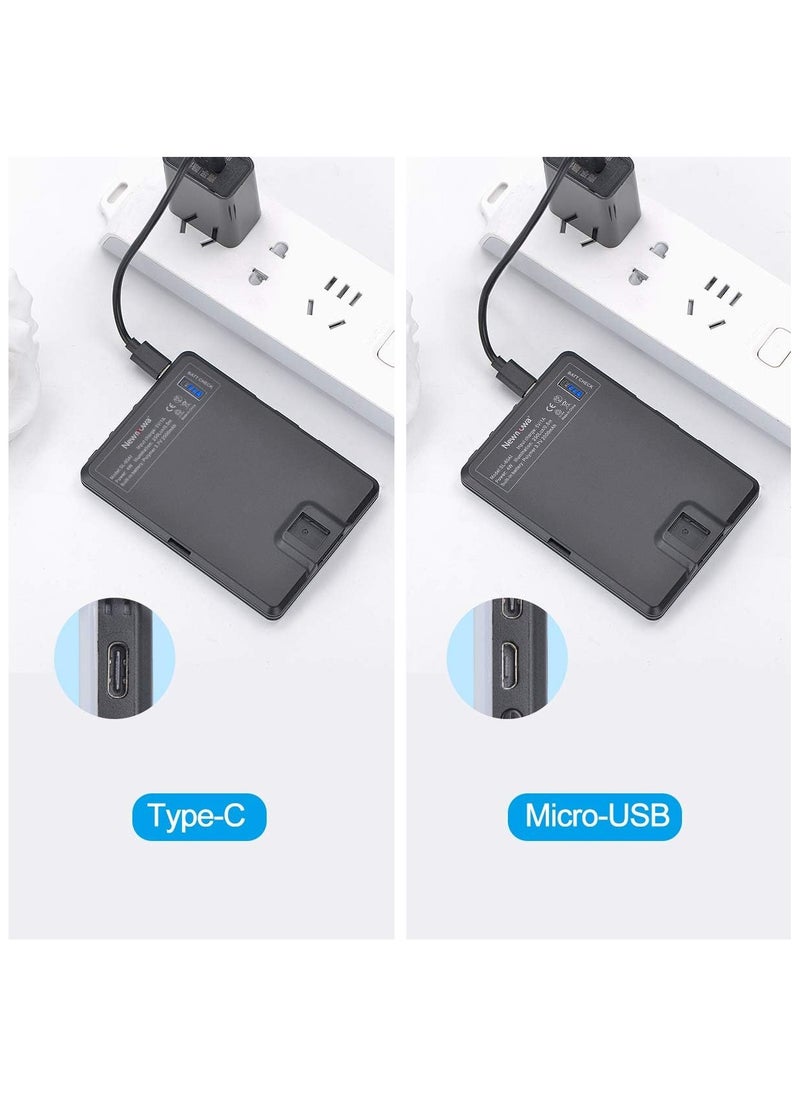 Hihonor - 60 LED High Power Rechargeable Clip Fill Video Light with Front & Back Clip, Adjusted 3 Light Modes for Phone, iPhone, Android, iPad, Laptop, for Makeup, Selfie, Vlog, Video Conference - Image 1