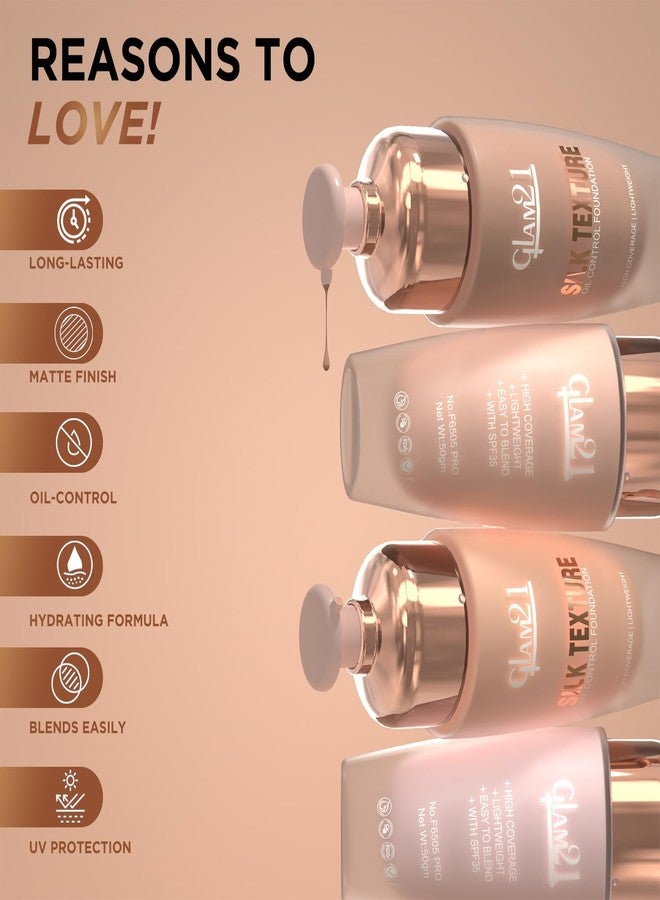 جلام 21 كريم أساس Glam21 Silk - تركيبة خفيفة الوزن ومرطبة وخالية من الزيوت لمكياج يدوم طويلاً | يحافظ على مستوى حموضة البشرة | حماية من الأشعة فوق البنفسجية SPF35 | مناسب لجميع أنواع البشرة | 50 غرام، لون عاجي - Image 3