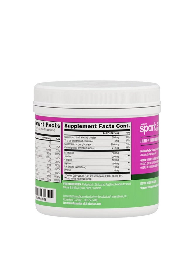 AdvoCare AdvoCare Spark Vitamin & Amino Acid Supplement - Focus & Energy Drink Powder Mix with Vitamin A, B-6, C & E - Also Includes L-Carnitine & L-Tyrosine - Watermelon, 10.5 oz  - Image 3